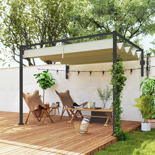 Lean to metal pergola - x,