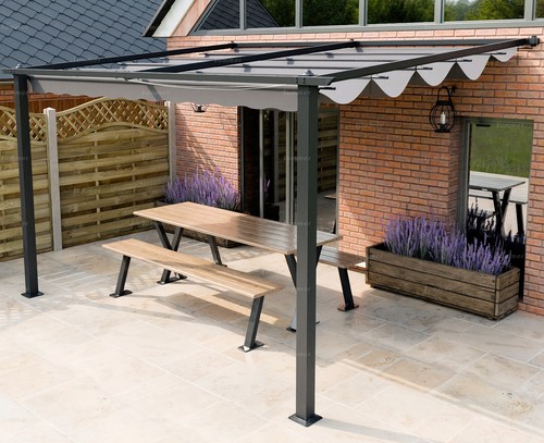 Retractable lean pergola - retractable, to