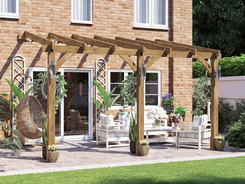 Wooden lean pergola kit - lean, to